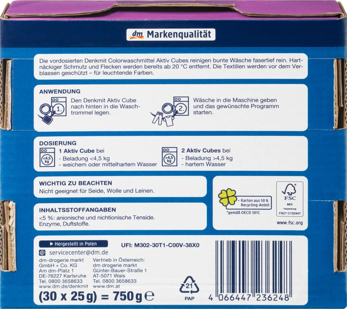 Denkmit Activ Cubes Color Laundry Detergent Tablets, 30 pcs (Price per 1 pc) - Image 2