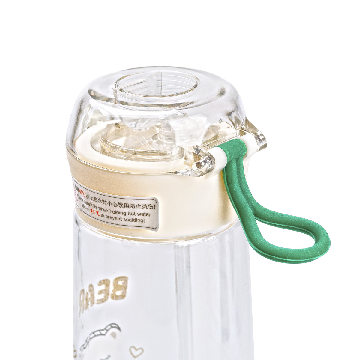 Bear Green Water Bottle with Locking Lid & Straw, 600 mL - Image 4