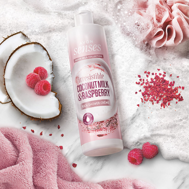 Avon Senses Coconut Milk & Raspberry Shower Gel, 400 mL - Image 2