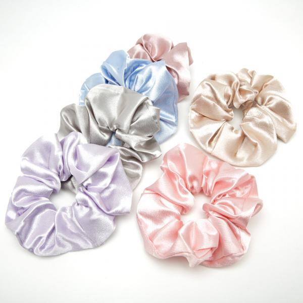 Kids' Solid Satin Fabric Hair Tie 6-4896, 11 cm Diameter (Price per 1 pc)