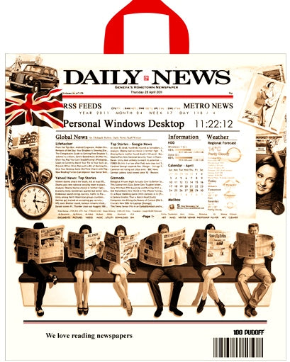Daily News Shopping Bag, 38 x 40 cm