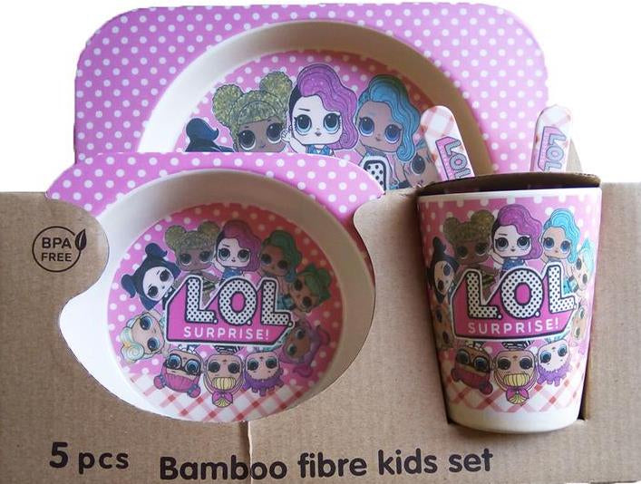 LOL Kids Eco-Bamboo Tableware Set, 5 pcs