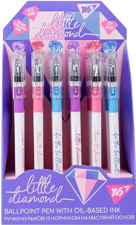YES 412072 Little Diamond Oil-Based Ballpoint Pen, 0.7 mm