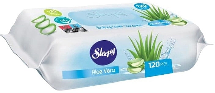 Sleepy Aloe Vera Kids' Wet Wipes with Lid, 120 pcs