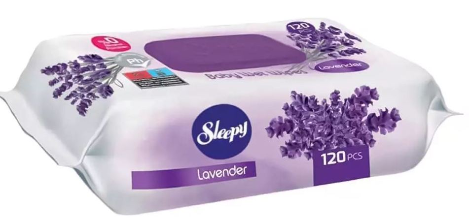 Sleepy Lavender Kids' Wet Wipes with Lid, 120 pcs