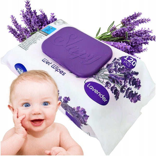 Sleepy Lavender Kids' Wet Wipes with Lid, 120 pcs - Image 2