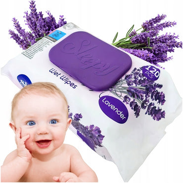 Sleepy Lavender Kids' Wet Wipes with Lid, 120 pcs - Image 2