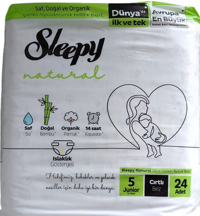 Sleepy Natural Size 5 Baby Diapers, 11-18 kg, 24 pcs - Image 2