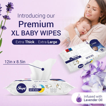 Sleepy Lavender Extra XL Kids' Wet Wipes with Lid, 50 pcs - Image 2