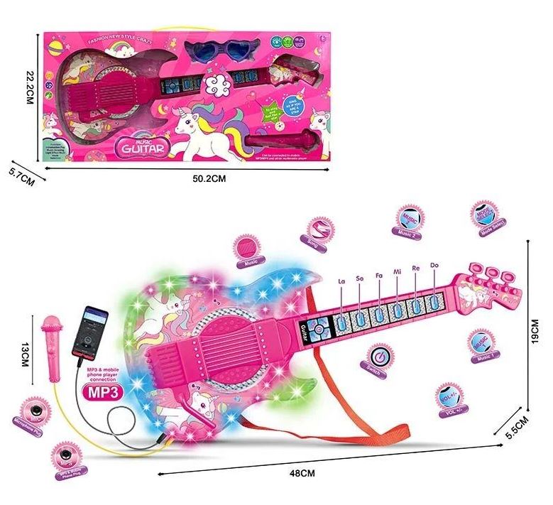 HD-779 Toy Guitar & Microphone with Sound & 2 Melodies