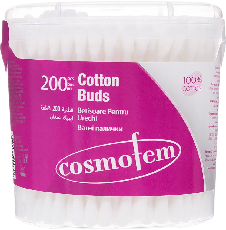 Cosmofem Cotton Swabs, Box, 200 pcs