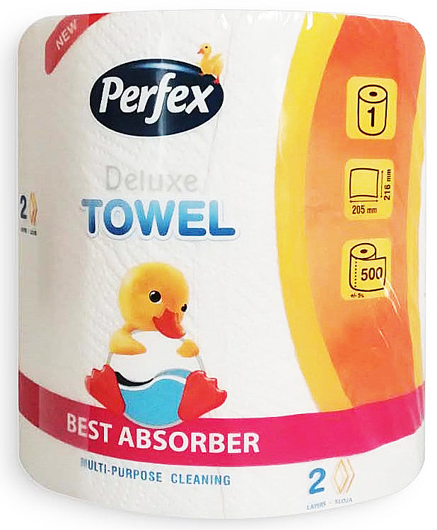 Perfex Deluxe 2-Ply Paper Towel, 1 Roll, 500 Sheets