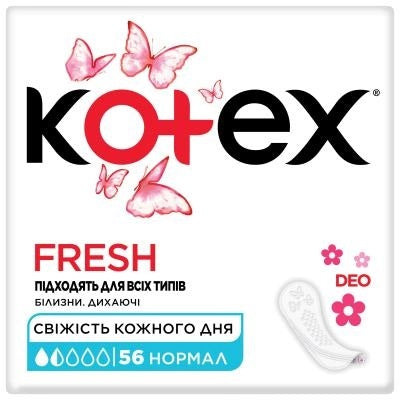 Kotex Normal Deo Panty Liners, 56 pcs