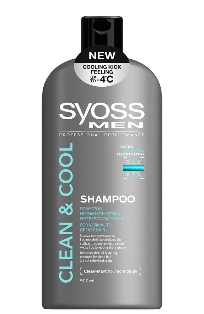 Syoss Men Clean & Cool for Normal & Oily Hair Shampoo, 500 mL