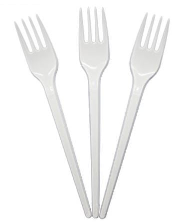 White Plastic Disposable Table Forks, 90 pcs