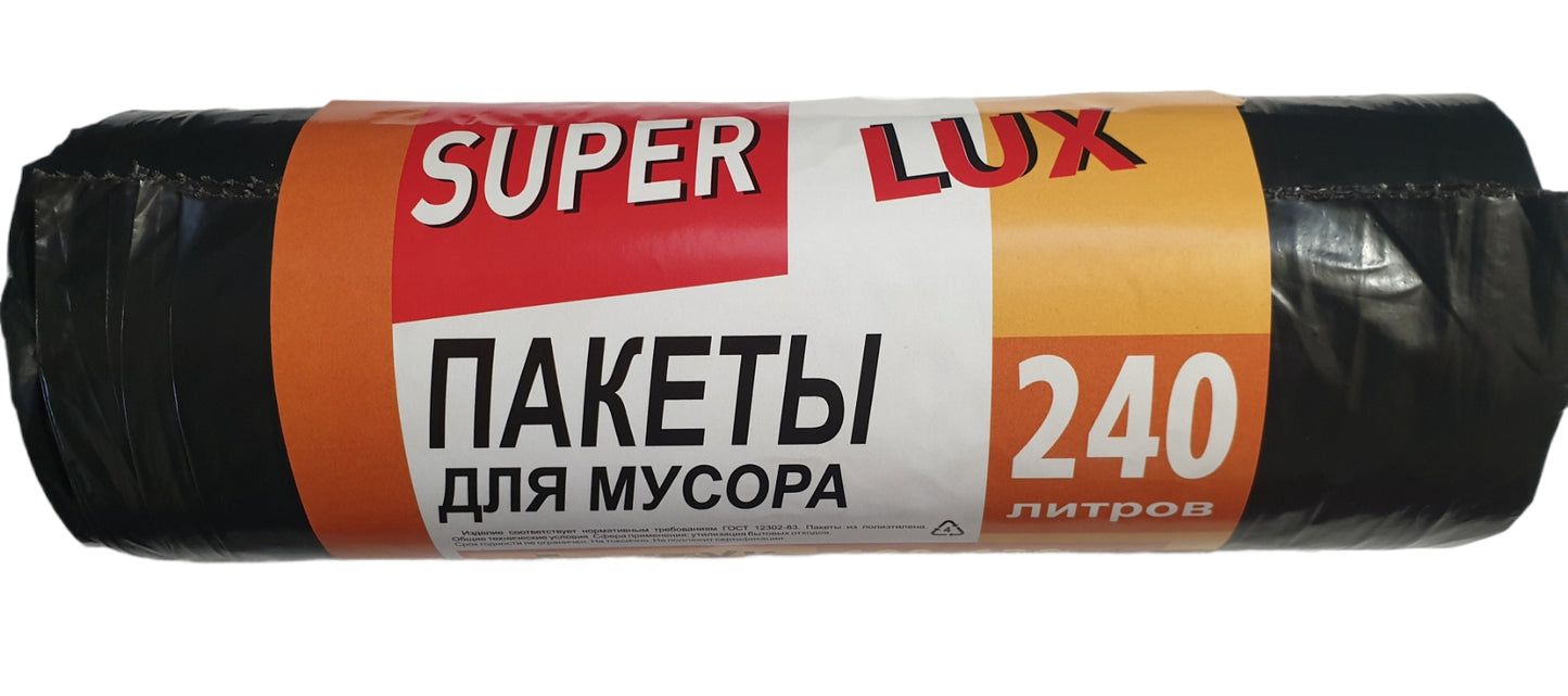 Super Lux Garbage Bags, 240 L, 5 pcs