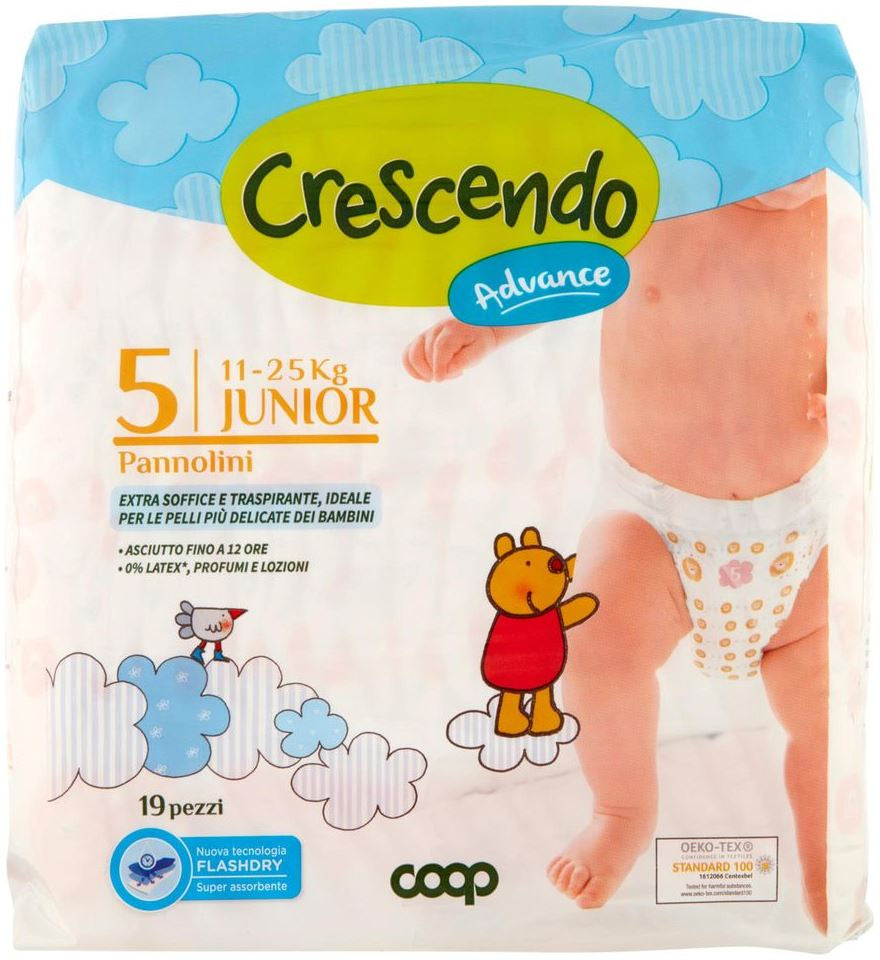 Crescendo 5 Baby Diapers, 11-25 kg, 19 pcs