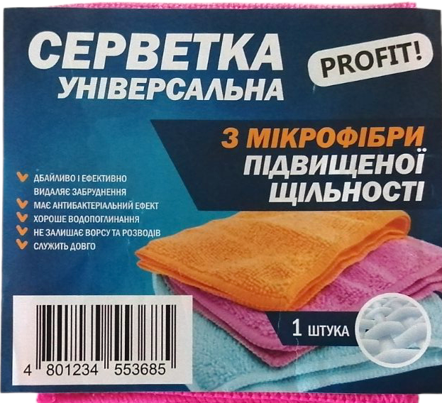 Profit All-Purpose Microfiber Cloth, 30 x 30 cm