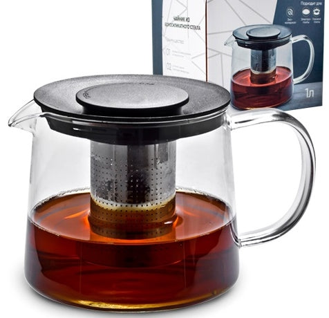 S&T 9122 Glass Teapot, 1 L