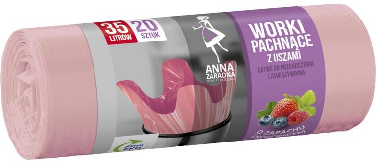 Anna Zaradna Fruit-Scented Handle Trash Bags, 35 L, 20 pcs
