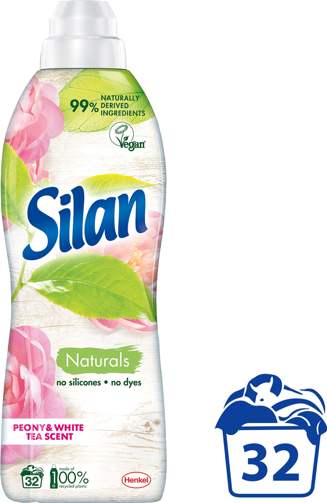 Silan Peony & White Tea Fabric Softener, 800 mL - Image 2