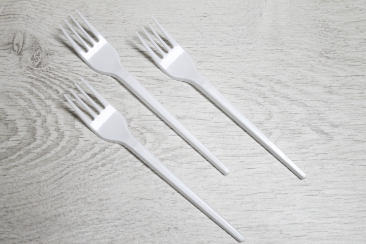 White Disposable Plastic Forks, 100 pcs - Image 2