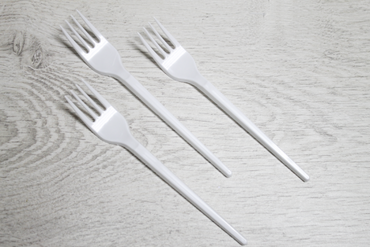 White Disposable Plastic Forks, 100 pcs - Image 2