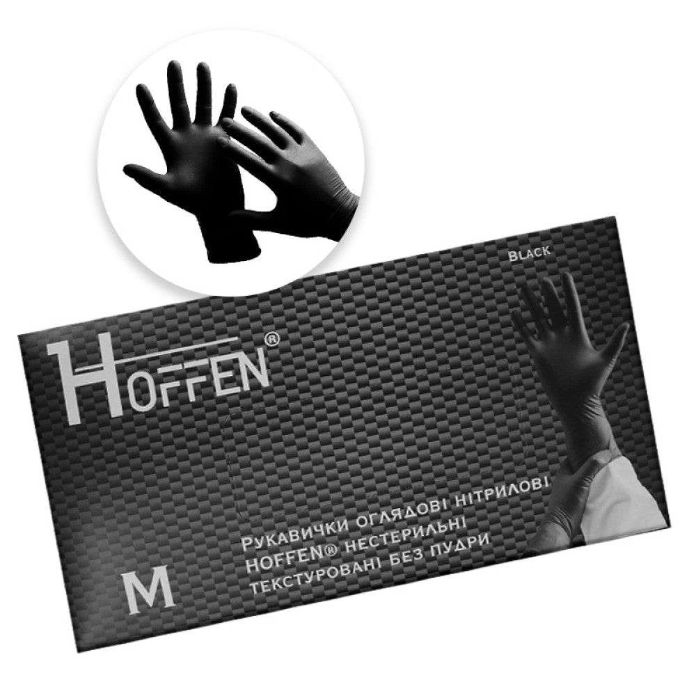 Hoffen M Black Nitrile Gloves, 100 pcs - Image 2