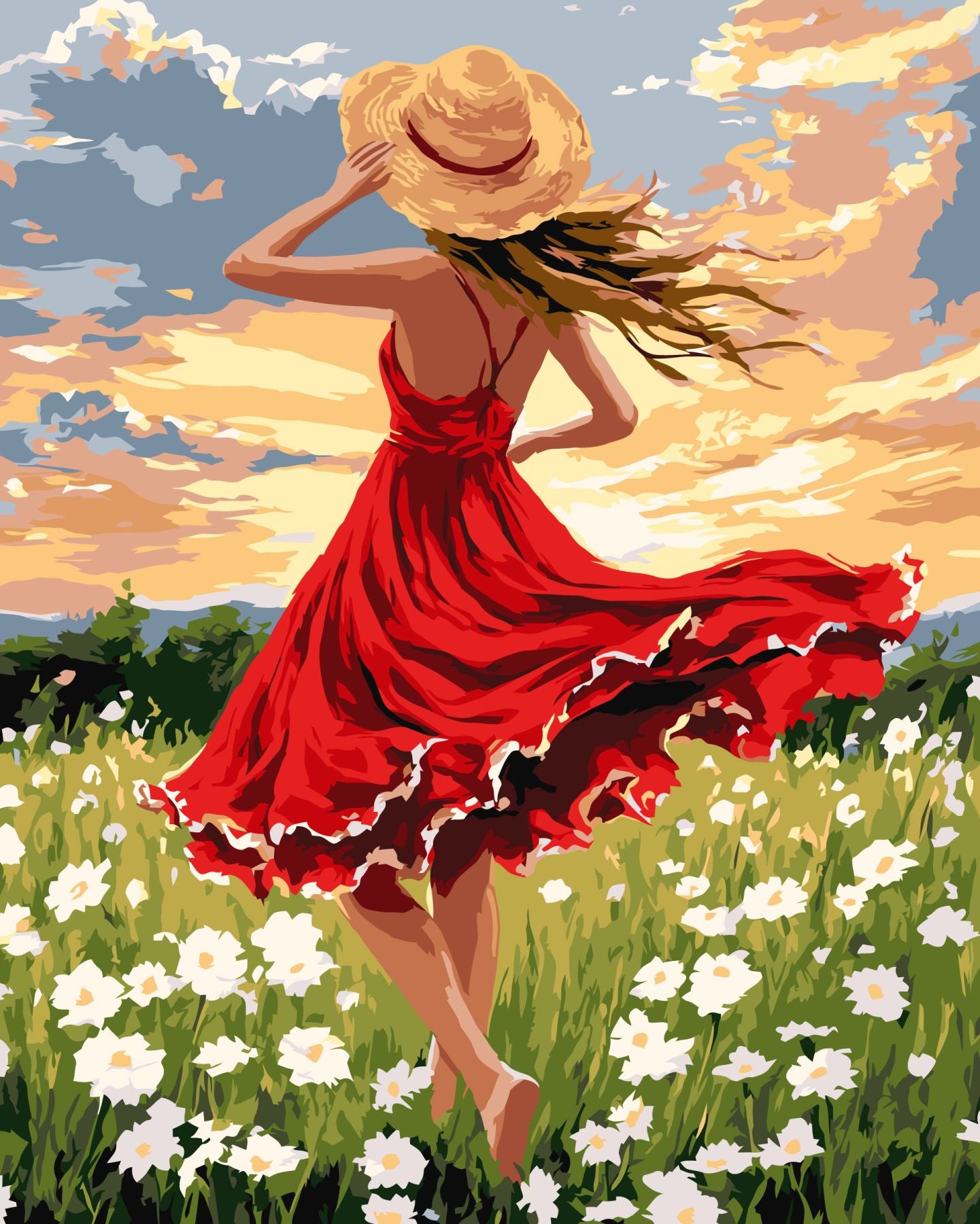 Ideyka KNO8650 Dance in the Field Paint-by-Numbers Set, 40 x 50 cm