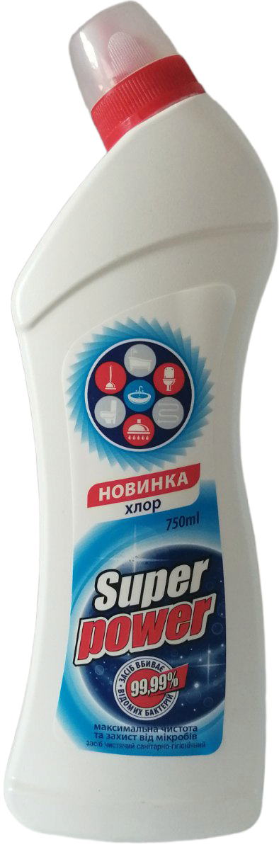 Super Power Chlorine Toilet Cleaner, 750 mL