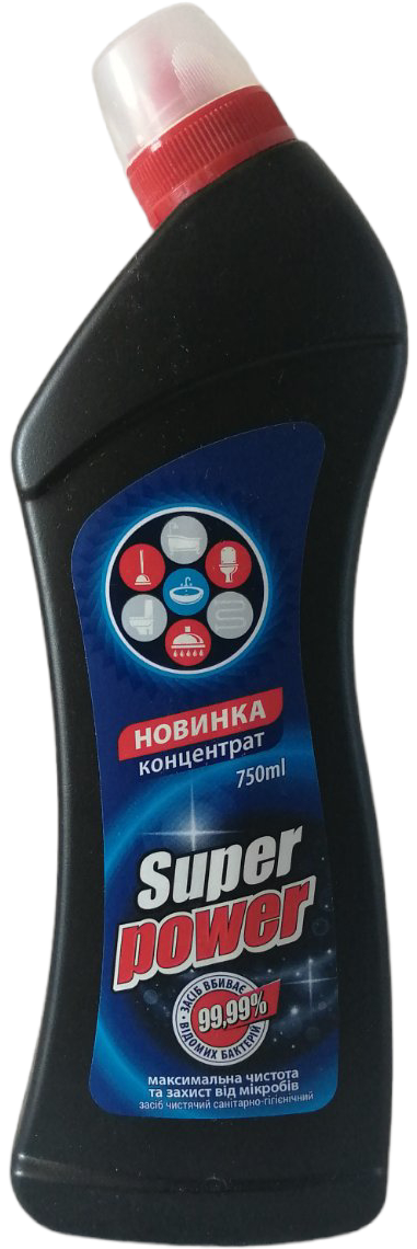 Super Power Concentrated Toilet Cleaner, 750 mL