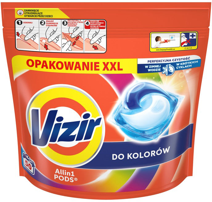 Vizir Color Laundry Detergent Pods, 50 pcs (Price per 1 pc)