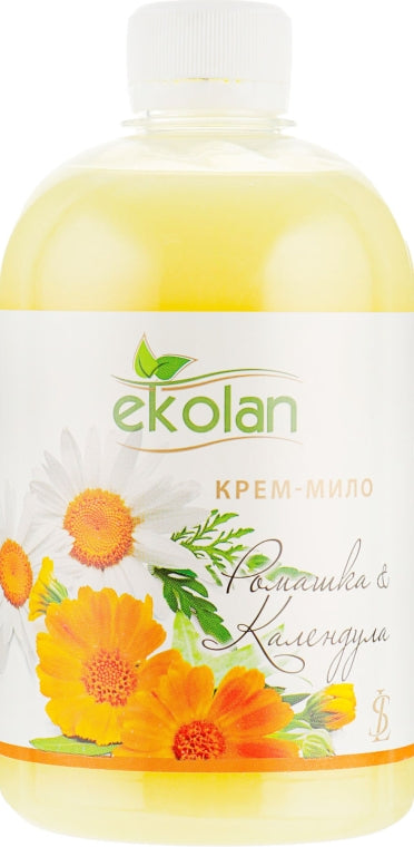 Ekolan Chamomile & Calendula Liquid Cream Soap Refill Pouch, 500 g