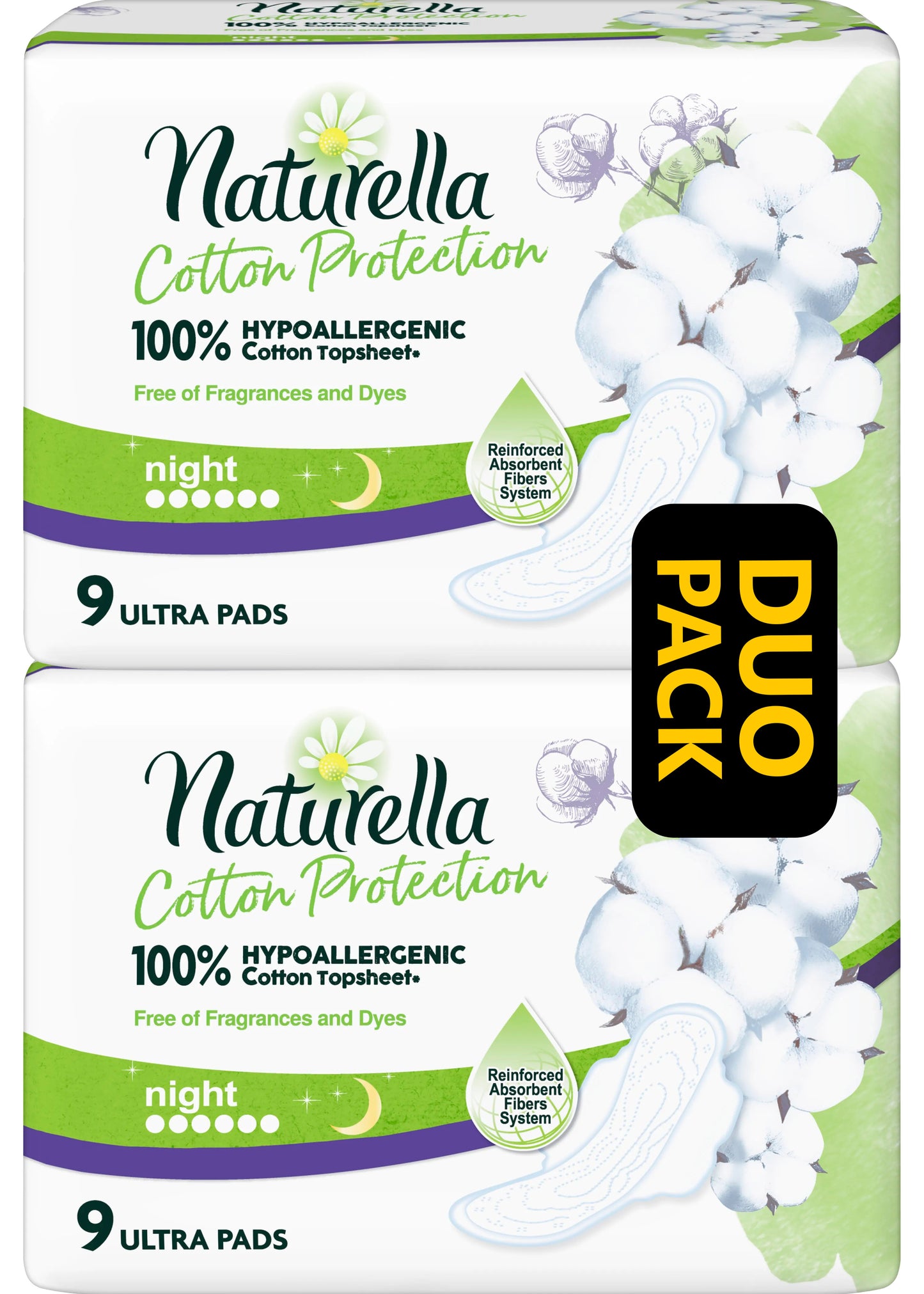 Naturella Cotton Protection Ultra Night Sanitary Pads, 9 + 9 pcs