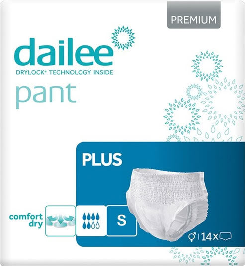 Dailee Premium Plus S Adult Pull-Up Incontinence Pants, 60-100 cm, 6 Drops, 14 pcs