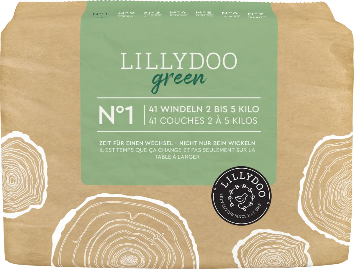 Lillydoo Green Size 1 Baby Diapers, 2-5 kg, 41 pcs
