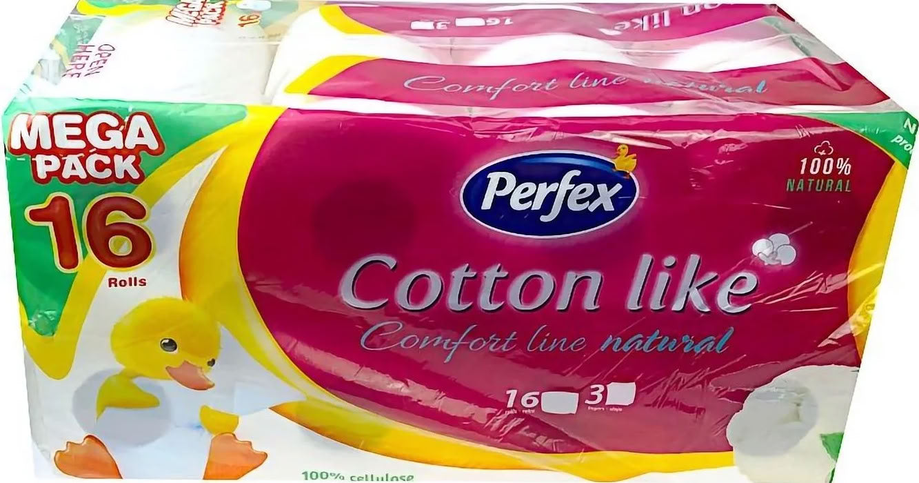 Perfex Cotton Like 3-Ply Toilet Paper, 16 Rolls