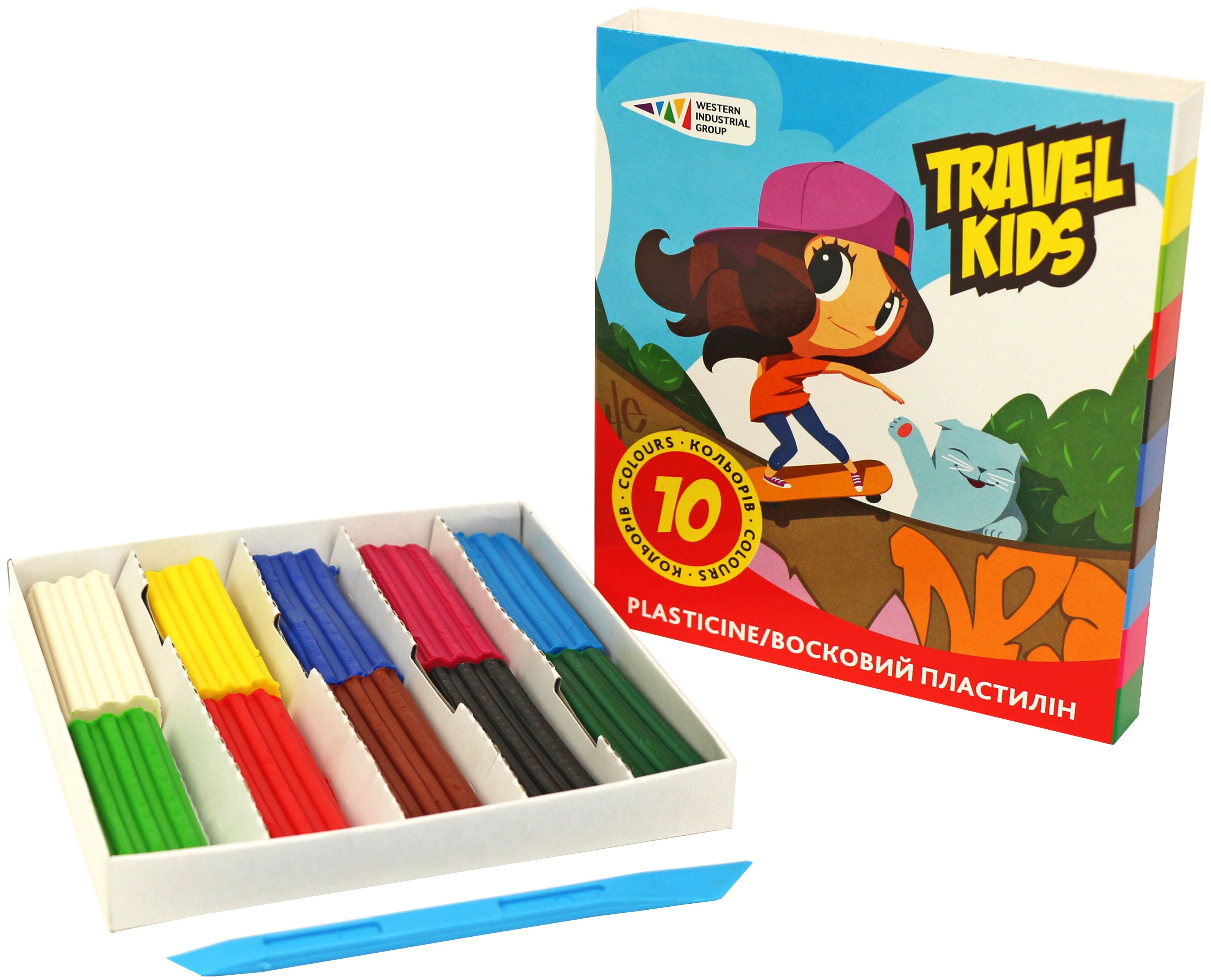 Travel Kids Wax Modeling Clay Set, 10 Colors, 120 g