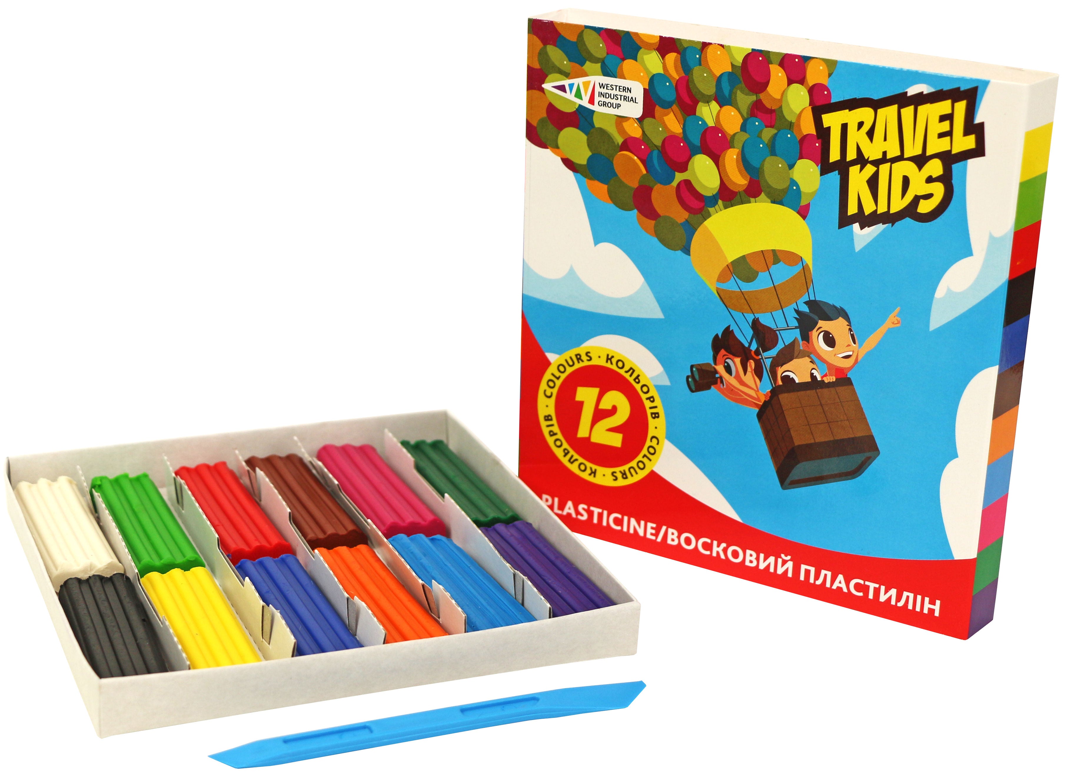 Travel Kids Wax Modeling Clay Set, 12 Colors, 144 g
