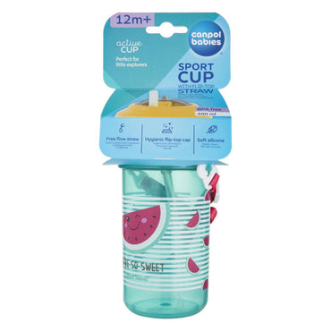 Canpol Babies 4/102 Pink So Cool Bottle with Folding Silicone Straw, 400 mL - Image 2