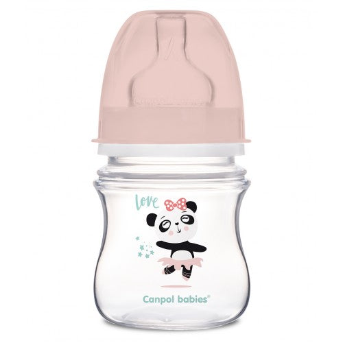 Canpol Babies 35/220 Pink EasyStart Wide-Neck Anti-Colic Baby Bottle, 120 mL