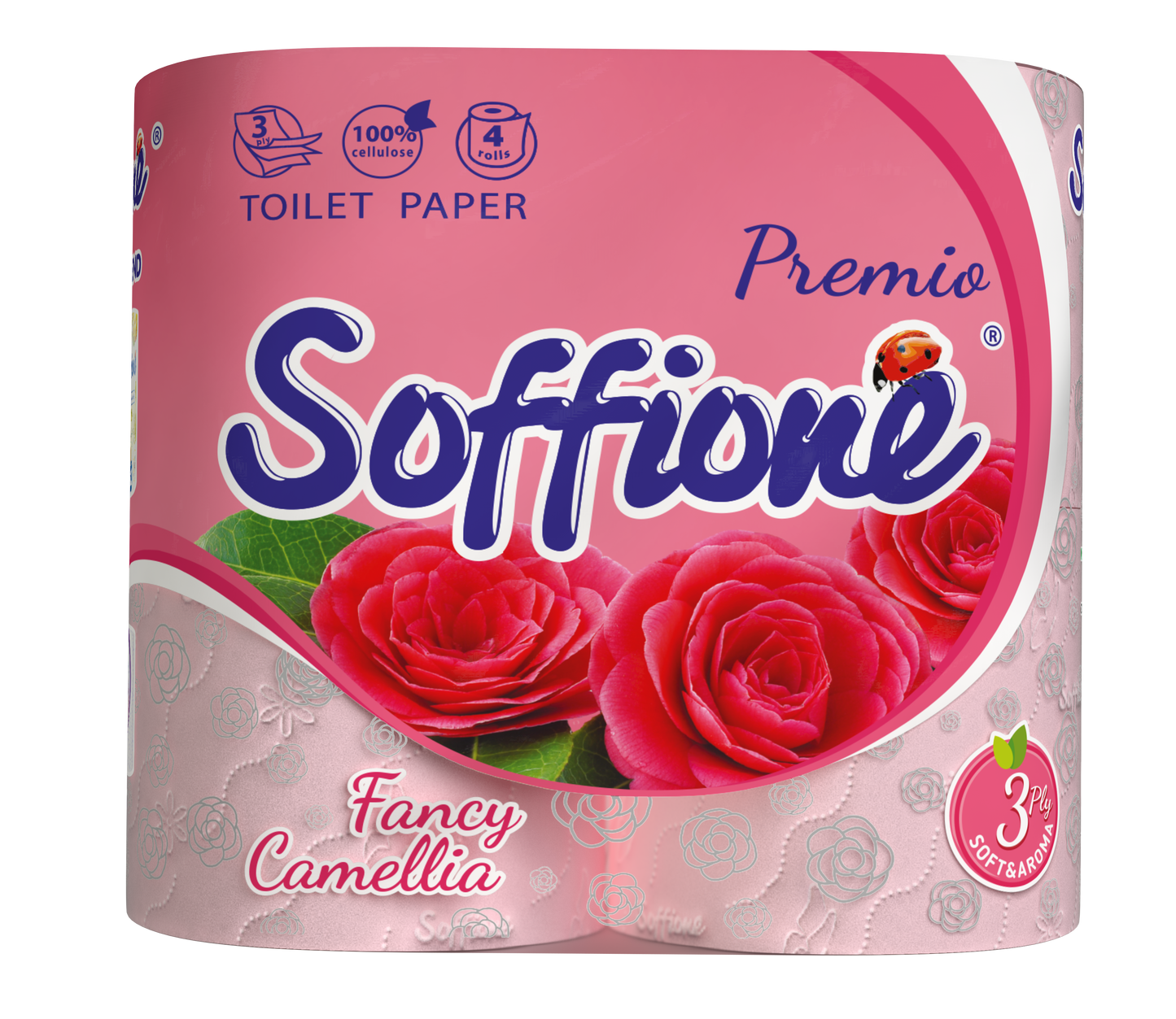 Soffione Premio Camellia 3-Ply Toilet Paper, 4 Rolls