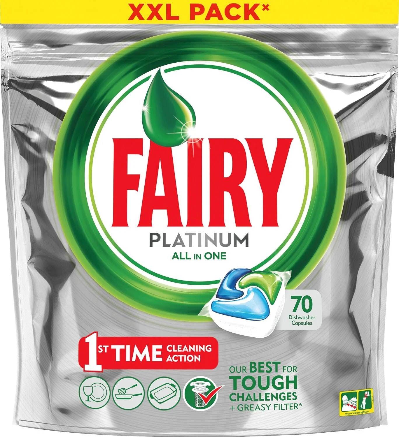 Fairy Platinum Dishwasher Capsules, 70 pcs, Priced per Piece