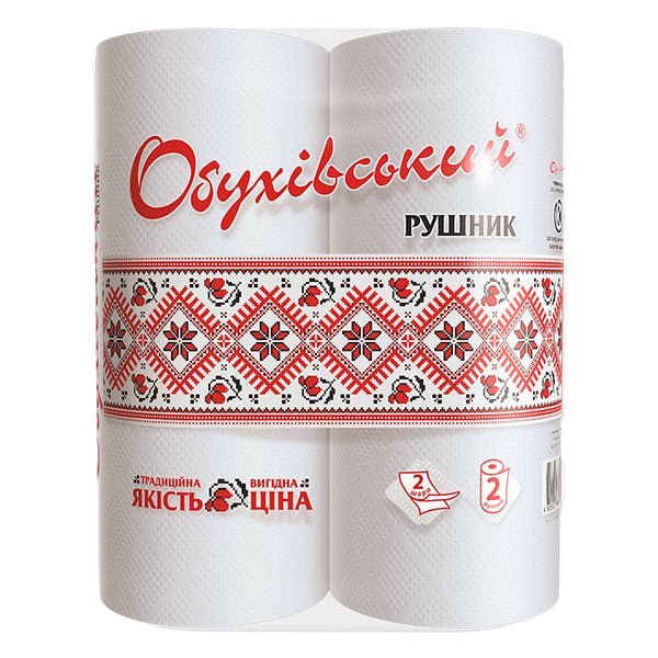 Obukhiv 2-Ply Paper Towels, 2 Rolls