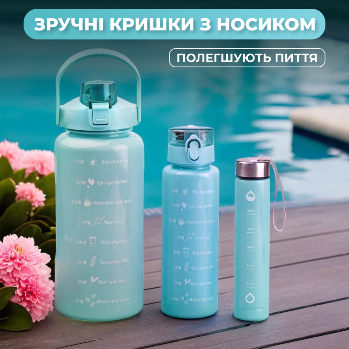 Mint 3-in-1 Water Bottle Set, 300 mL, 700 mL & 2 L - Image 4