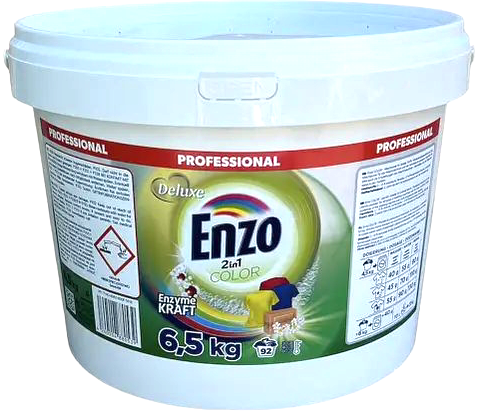 Deluxe Enzo 2-in-1 Color Laundry Detergent Powder Bucket, 92 Loads, 6.5 kg