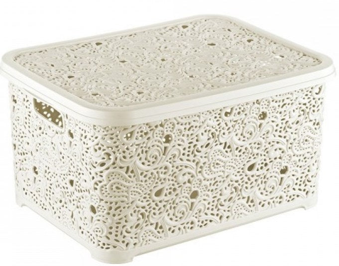 Elif Plastik 324 Ajour Basket with Lid, Assorted, 28 L - Image 2