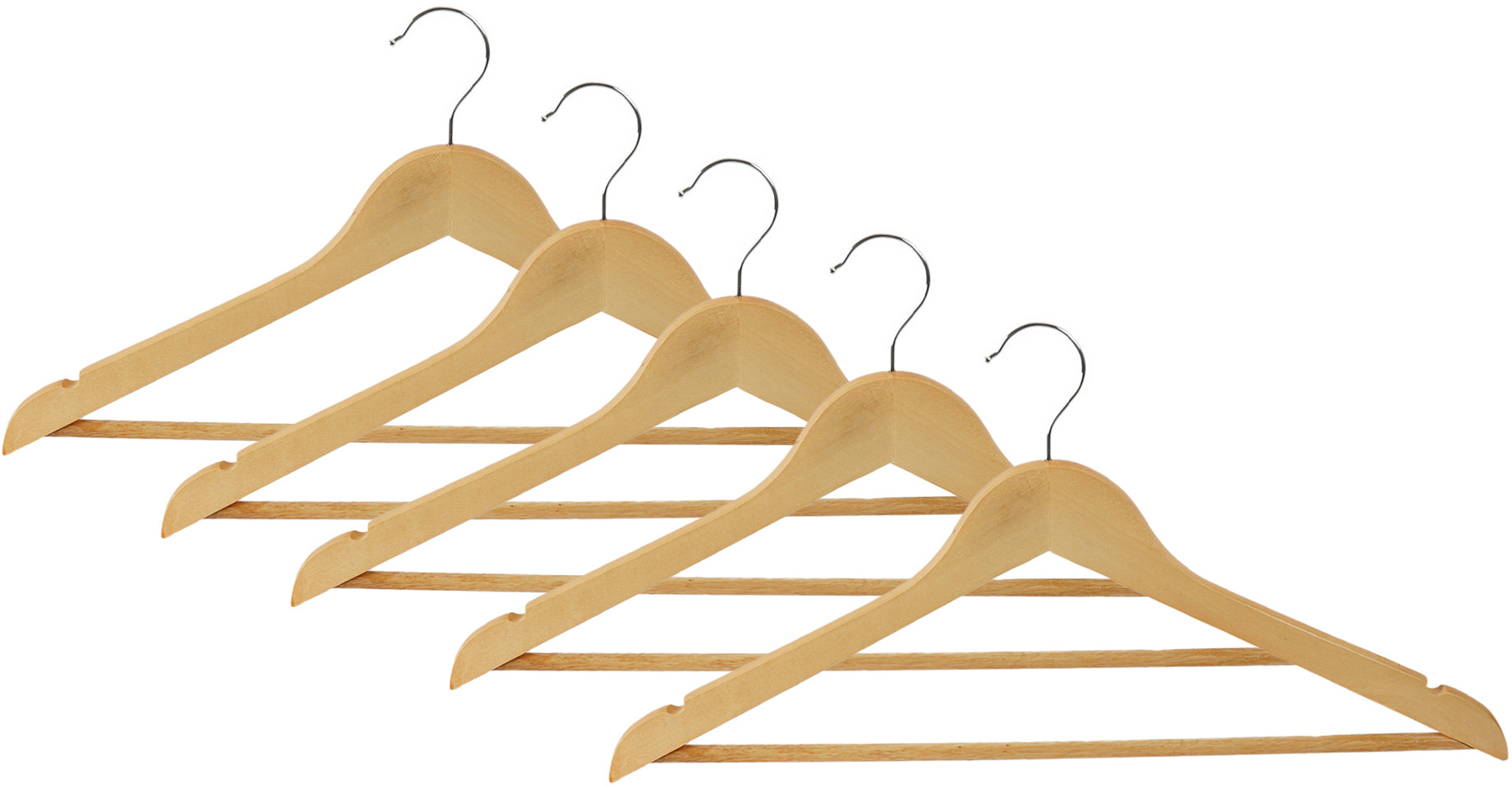 Eco Fabric EF-05Nat Wooden Clothes Hanger Set, 5 x 44.5 cm