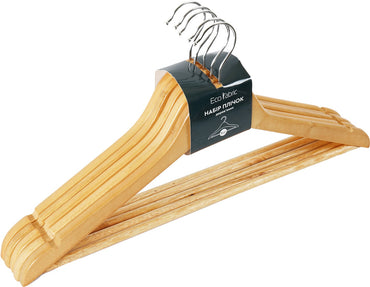 Eco Fabric EF-05Nat Wooden Clothes Hanger Set, 5 x 44.5 cm - Image 2