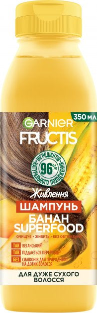 Garnier Fructis Banana Superfood Nourishing Shampoo, 350 mL
